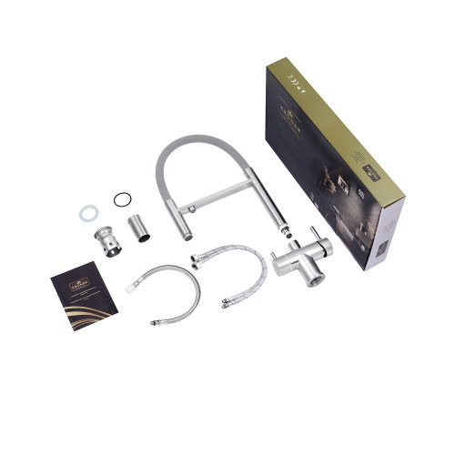 Смеситель для кухни с подключением к фильтру Kroner KRP Edelstahl Klassisch - ESG03815GRA CV027934