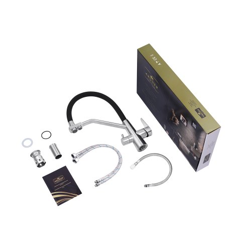 Смеситель для кухни с подключением к фильтру Kroner KRP Edelstahl Klassisch - ESG03817BLK CV027936