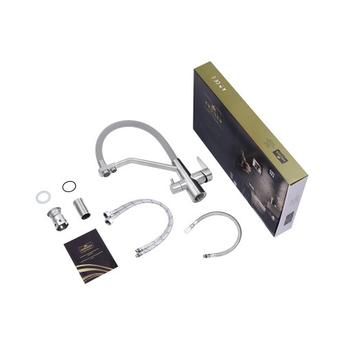 Смеситель для кухни с подключением к фильтру Kroner KRP Edelstahl Klassisch - ESG03817GRA CV027937