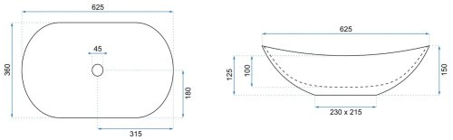 Умывальник REA Royal Black White REA-U6600