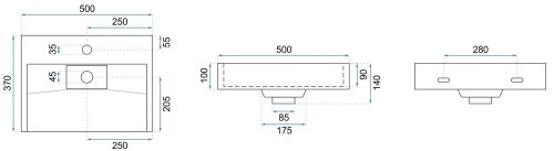 Умивальник REA Goya 50 REA-U8900