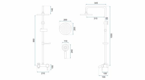 Душевая система REA Luis Gold REA-P7006