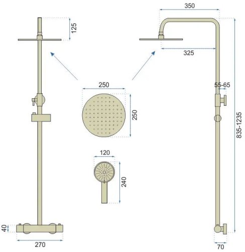 Душевая система REA Vincent L.Gold REA-P8005