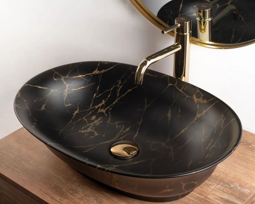 Умывальник REA Roma Marble Black Mat REA-U5609