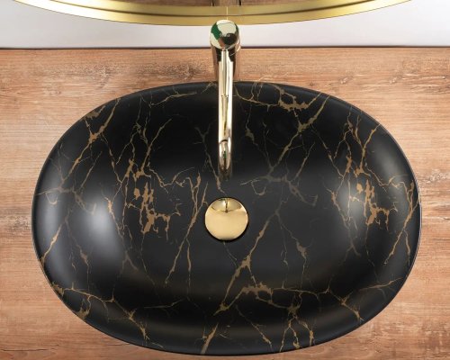Умывальник REA Roma Marble Black Mat REA-U5609
