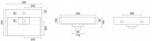 Умивальник REA Goya Black Mat 50 REA-U8778