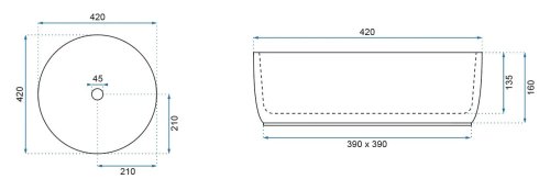 Умивальник REA Helen Gold White REA-U6978