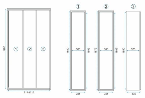 Душові двері REA Alex Black 100 REA-K9639