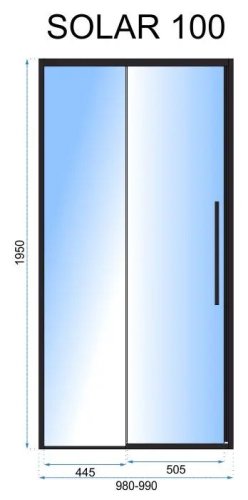 Душевые двери REA Solar Black 100 REA-K6512