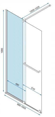 Душова стінка REA Cortis Black 100 REA-K7740