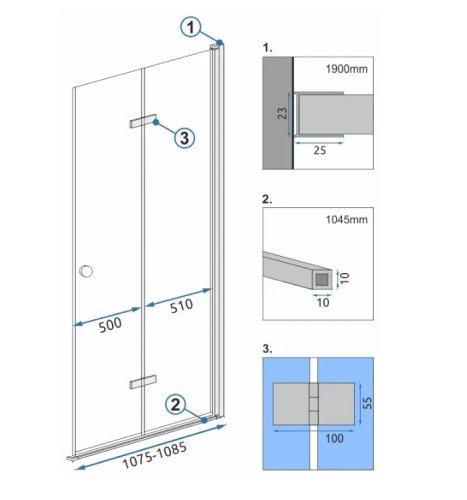 Душевые двери (модуль) REA Fold N2 110 REA-K7438