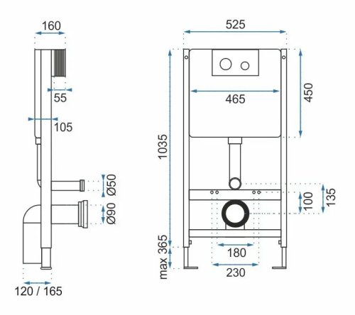 Инсталляция REA с золотой кнопкой F Light Gold REA-E9851
