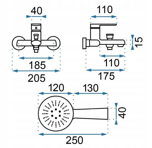 Смеситель для ванны REA Buzz Black REA-B3421