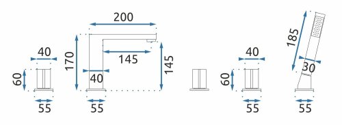 Смеситель для ванны REA Icon Black Matt REA-B3622