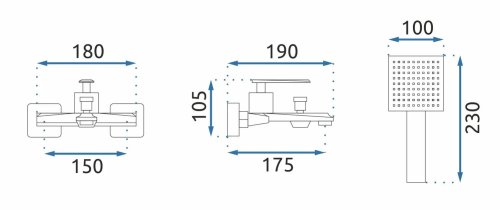 Смеситель для ванны REA Romano Old Black REA-B9903