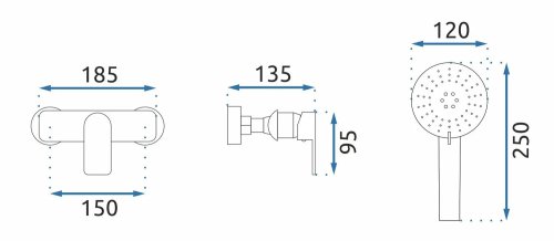 Смеситель для душа REA Bloom Black Gold REA-B9938
