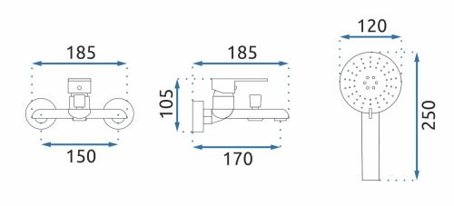 Смеситель для ванны REA Bloom White Chrome REA-B9918