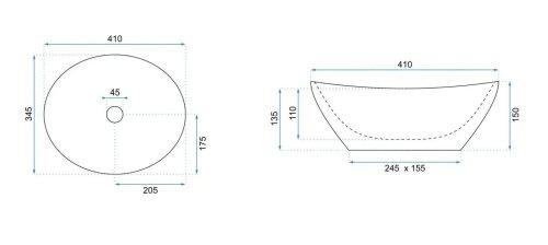 Умивальник REA Sofia Black Calala Matt REA-U6203