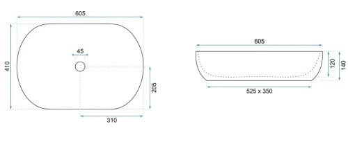 Умывальник REA Cleo 61 Black Aiax Matt REA-U6625