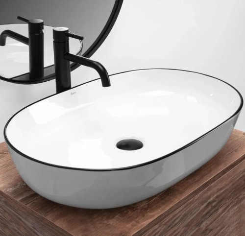 Умывальник REA Cleo 61 White Black Edge REA-U6210
