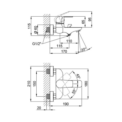Смеситель для ванны Qtap Arena CRM 006 New (QTARECRM006NEW)