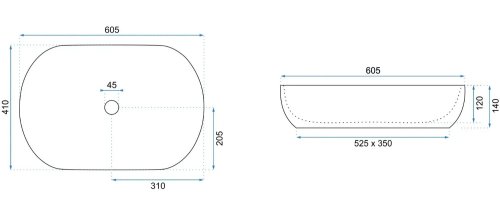 Умывальник REA Cleo 61 White Gold Edge REA-U6211
