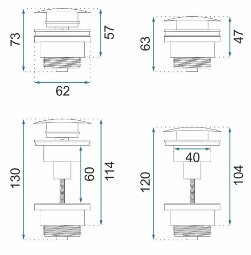 Донный клапан для умывальника REA Klik-Klak Nikiel Brushed REA-A6000