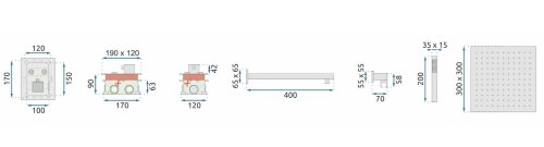 Душевая система REA Fenix-Davis Brushed Gold + Box REA-P6358