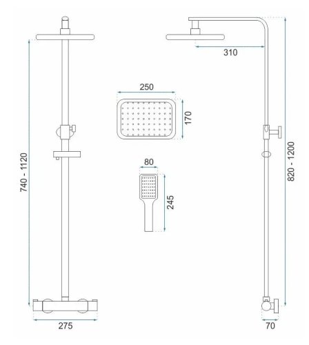 Душевая система REA Tom Chrome REA-P7100
