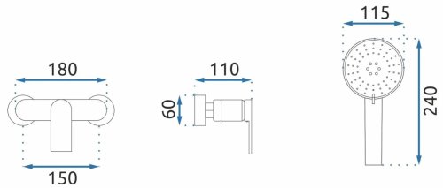 Смеситель для душа REA Verso Brushed Gold REA-B6566