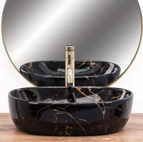 Умивальник REA Amelia Black Marble Shiny REA-U8000