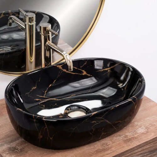 Умивальник REA Amelia Black Marble Shiny REA-U8000