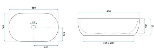 Умивальник REA Amelia Black Marble Shiny REA-U8000