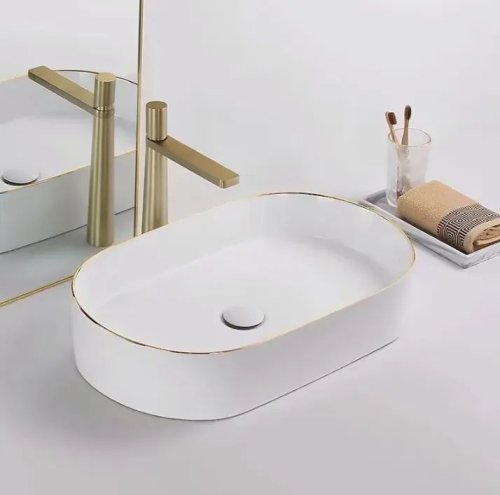 Умывальник REA Nadia White Gold Edge REA-U1063