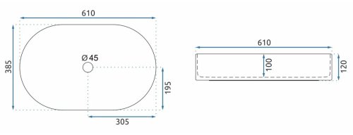 Умывальник REA Nadia White Gold Edge REA-U1063