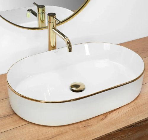 Умывальник REA Nadia White Gold Edge REA-U1063