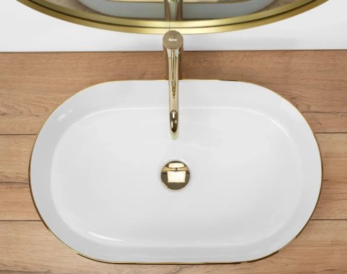 Умывальник REA Nadia White Gold Edge REA-U1063