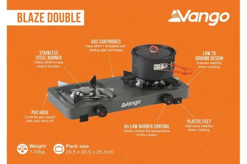 Портативная газовая плитка Vango Blaze Double Grey (ACPBLAZE G10A81)