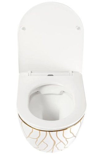 Подвесной унитаз REA Carlos Flat Wave Gold REA-C8767