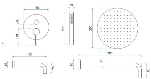 Душевая система REA Lungo Rose Gold + Box REA-P6610