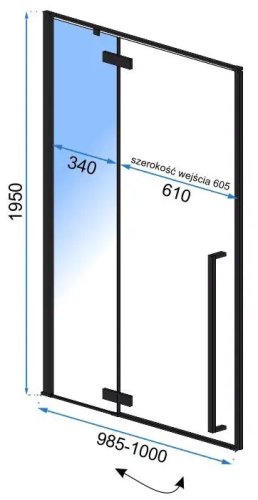 Душевые двери REA Fargo Black Mat 100 REA-K6330