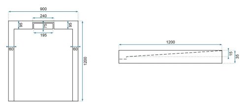 Душевой поддон REA Grand Black 90x120 REA-K4594
