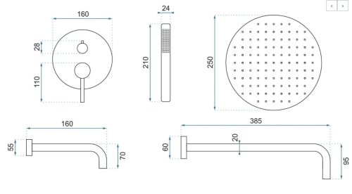 Душова система REA Lungo White Matt + Box REA-P6611