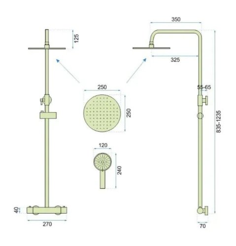 Душевая система REA Vincent Brushed Gold REA-P6602