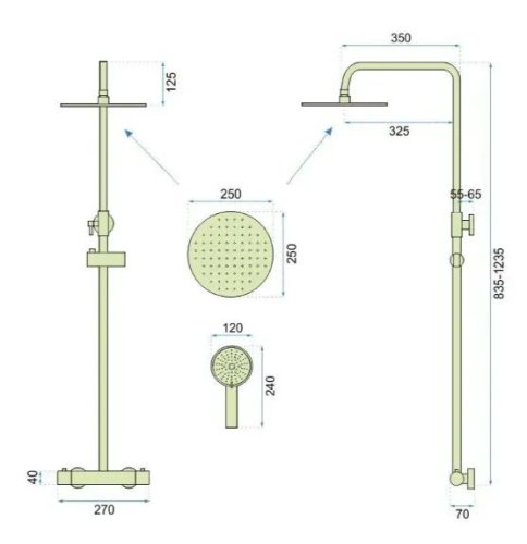 Душевая система REA Vincent Nikiel Brushed REA-P6603