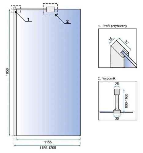Душова стінка REA Aero N 120 REA-K7550