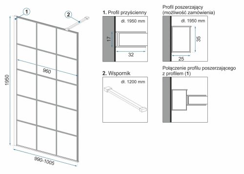 Душевая стенка REA Bler-1 100 REA-K7955
