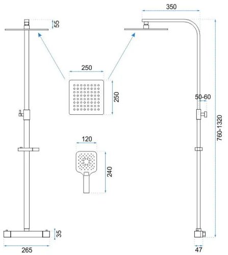 Душевая система REA Jet Black Mat REA-P9411