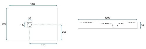 Душевой поддон REA Black Rock 90x120 REA-K4580