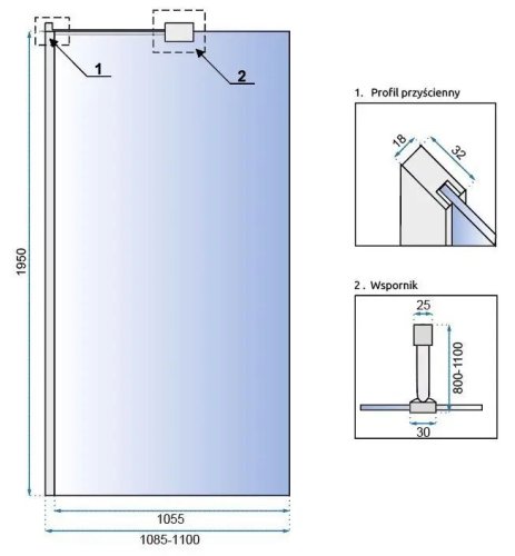 Душевая стенка REA Aero N 110 REA-K3021